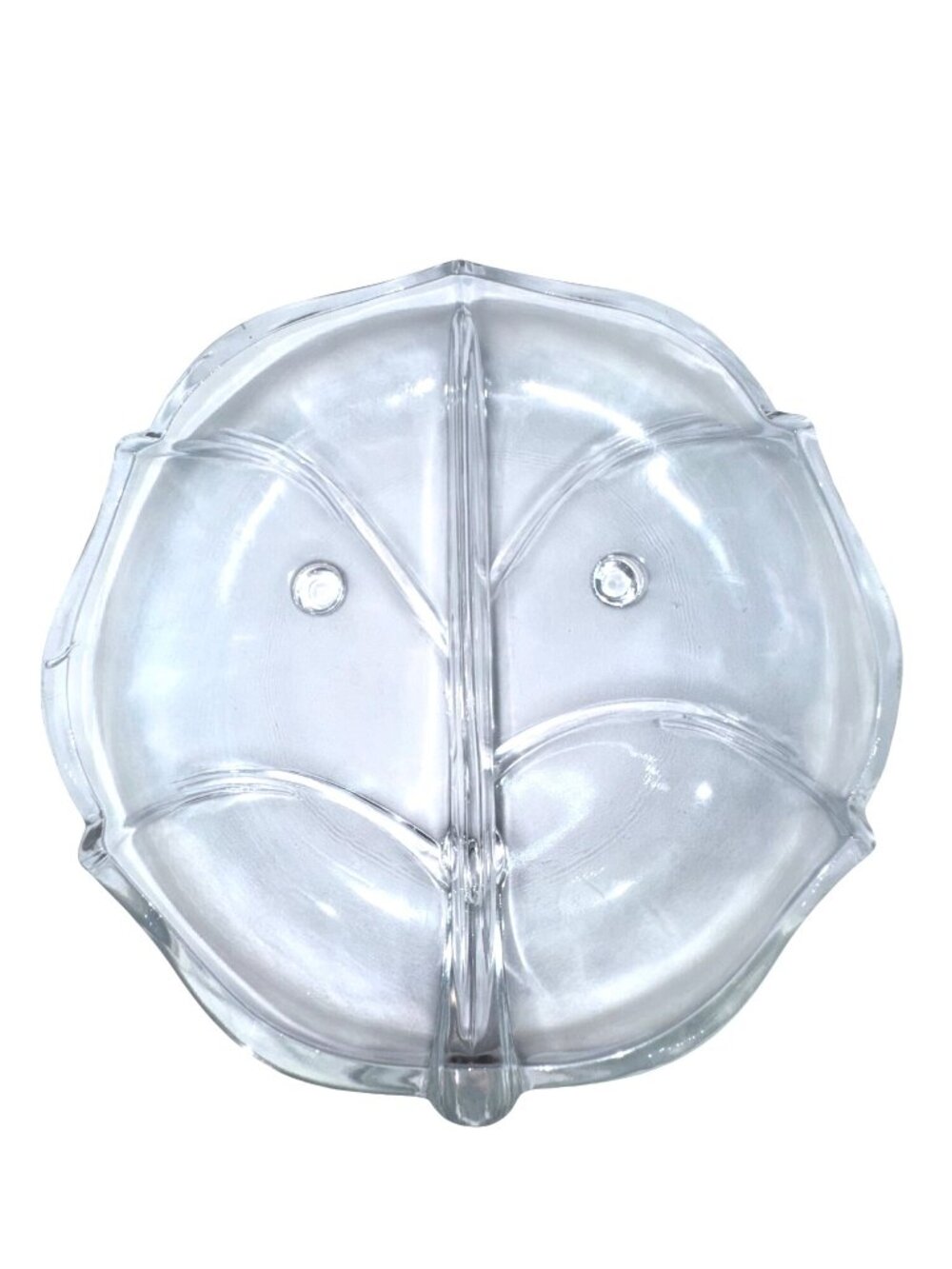 Vintage  2 Section Clear Glass Divided Footed Relish Dish/mTray - Picture 8 of 14
